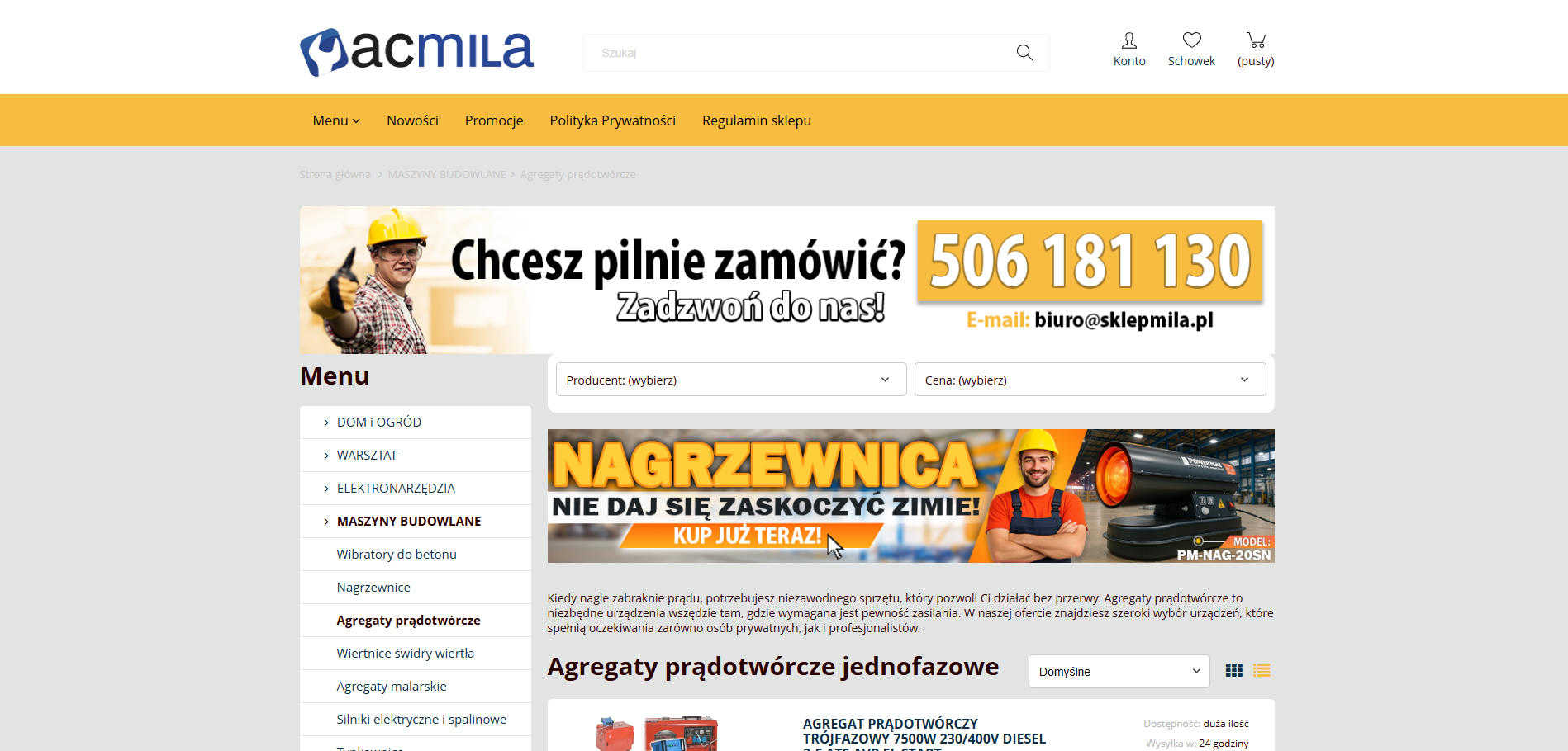 Agregaty prądotwórcze jednofazowe - niezawodne źródło energii dla domu i warsztatu
