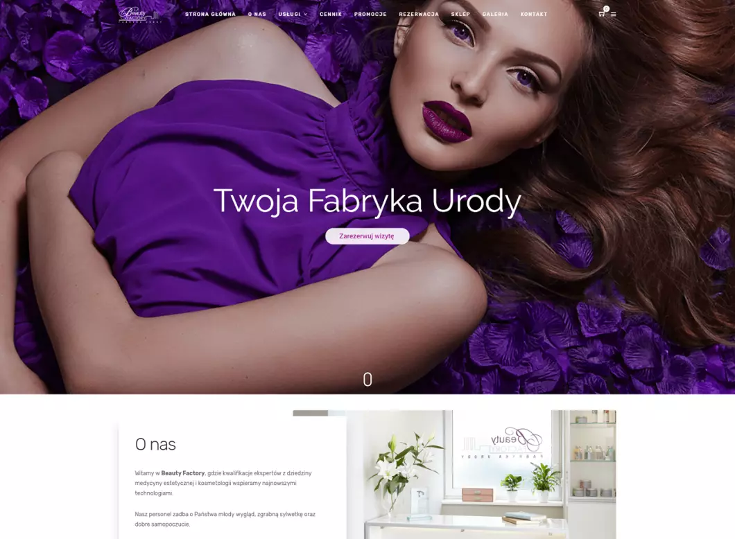 Zrzut ekranu strony Salon kosmetyczny Beauty Factory