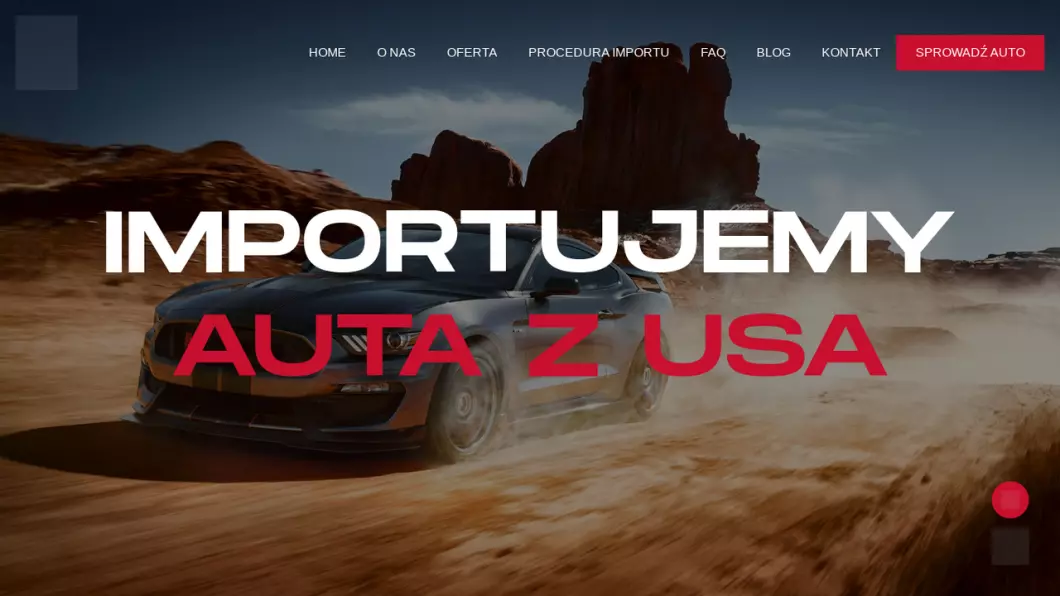 Zrzut ekranu strony AMCars Import