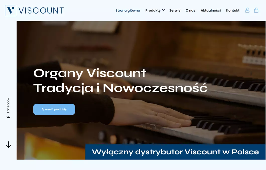 Zrzut ekranu strony Organy kościelne viscount