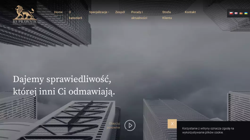 Zrzut ekranu strony RS Prawnik