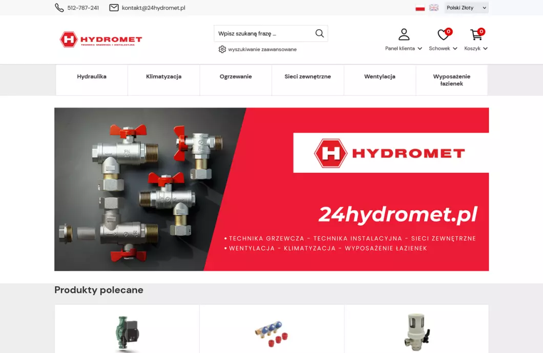 Zrzut ekranu strony Hydromet