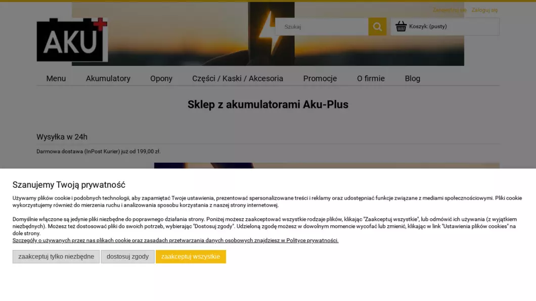 Zrzut ekranu strony Sklep z akumulatorami Aku-Plus