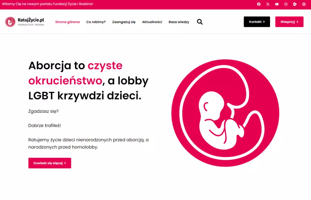 Zrzut ekranu strony RatujŻycie.pl