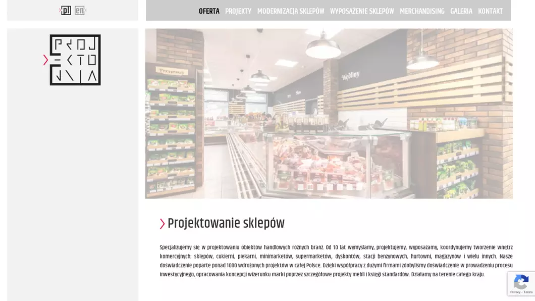 Zrzut ekranu strony Bartek Michalik - Projekty sklepów