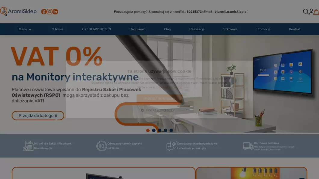 Zrzut ekranu strony AramiSKlep