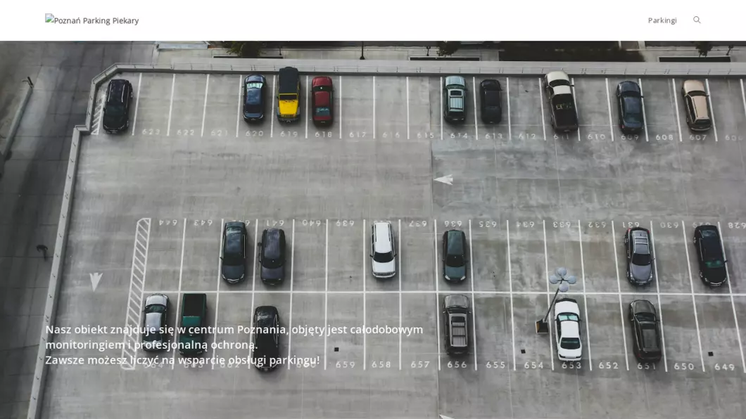 Zrzut ekranu strony Parking Poznań Piekary