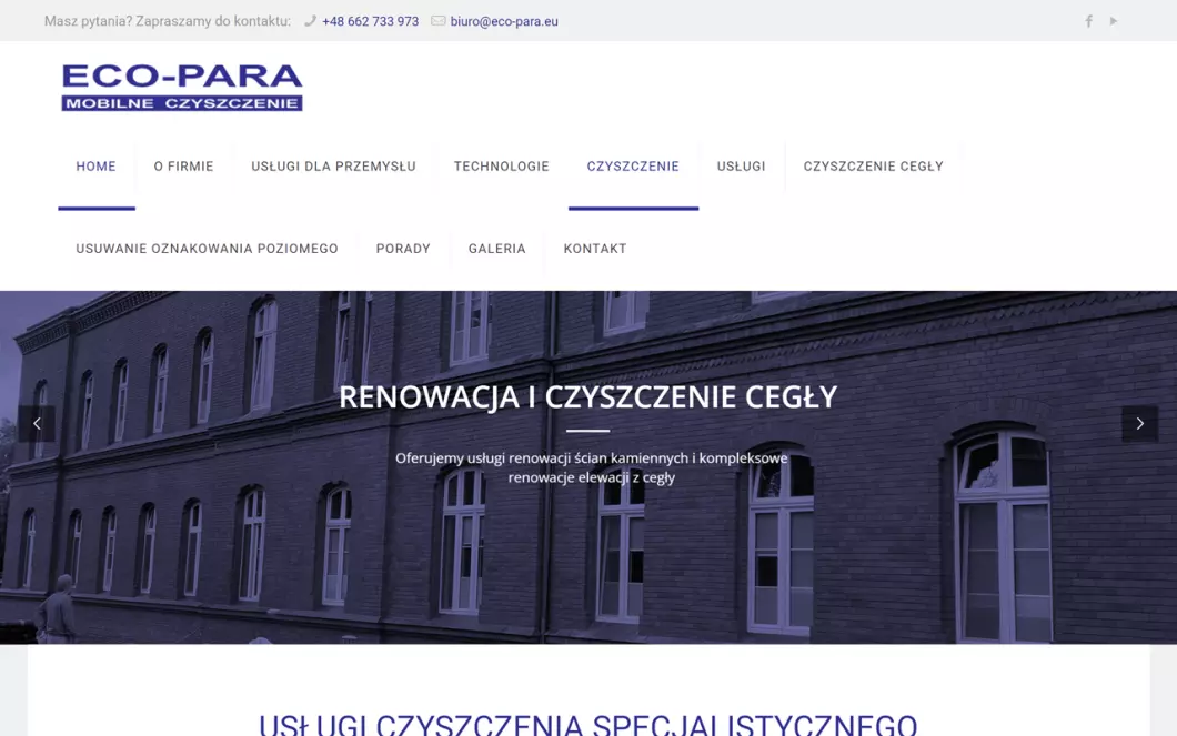 Zrzut ekranu strony ECO-PARA