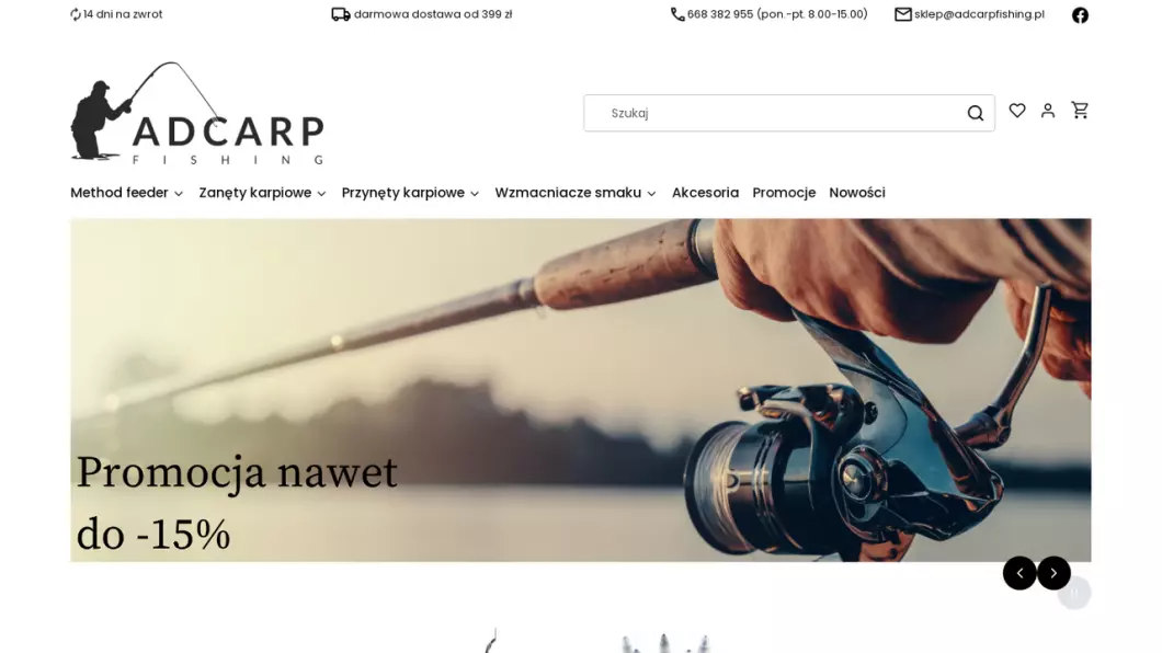Zrzut ekranu strony ADCARP FISHING