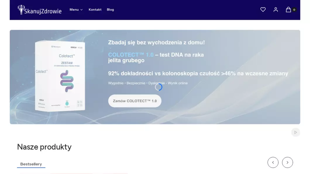 Zrzut ekranu strony SkanujZdrowie.pl - Badania onkologiczne