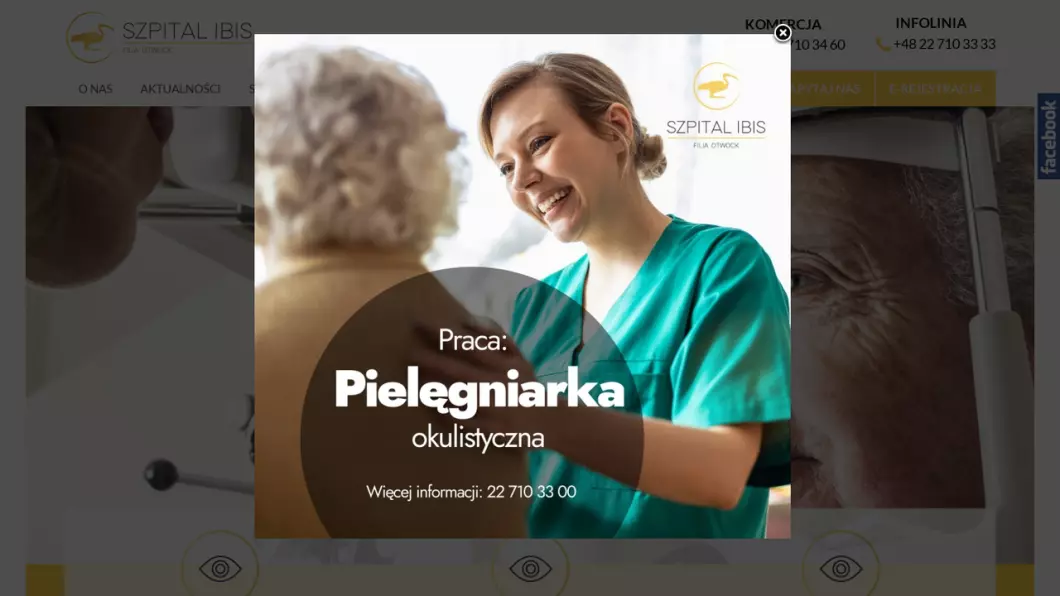 Zrzut ekranu strony Szpital IBIS