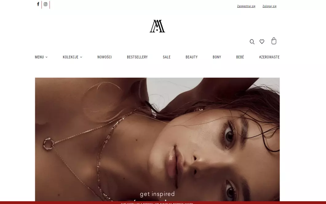 Zrzut ekranu strony Sklep internetowy z biżuterią Alicja&Maria Jewellery